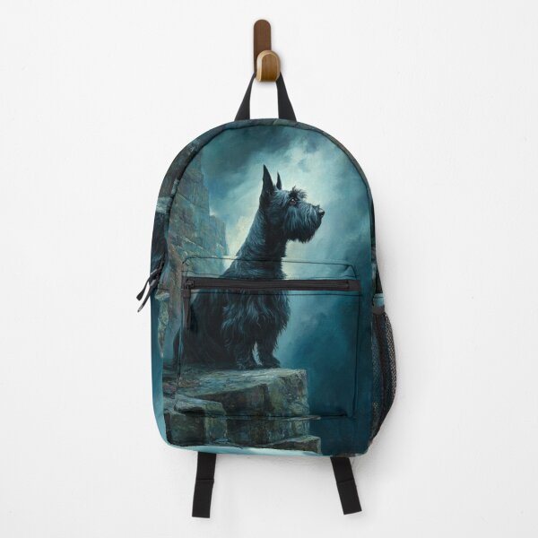 Item preview, A Scottish Terrier standing proudly on ancient castle ruins, Dogs in Motion designed and sold by CDC40.
