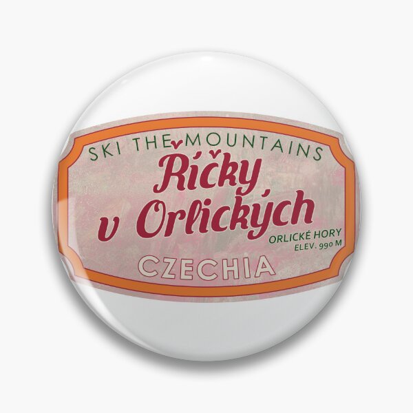 Item preview, Říčky v Orlických Horách, Czechia, Orlické hory, Ski, textured skiing badge designed and sold by Wanderful-roads.