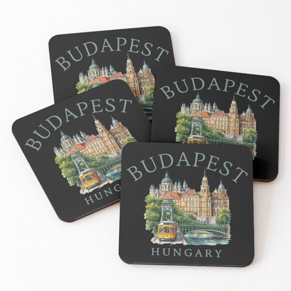 Item preview, Title: Budapest Hungary Watercolor Cityscape with Tram designed and sold by Shopeon Designs.