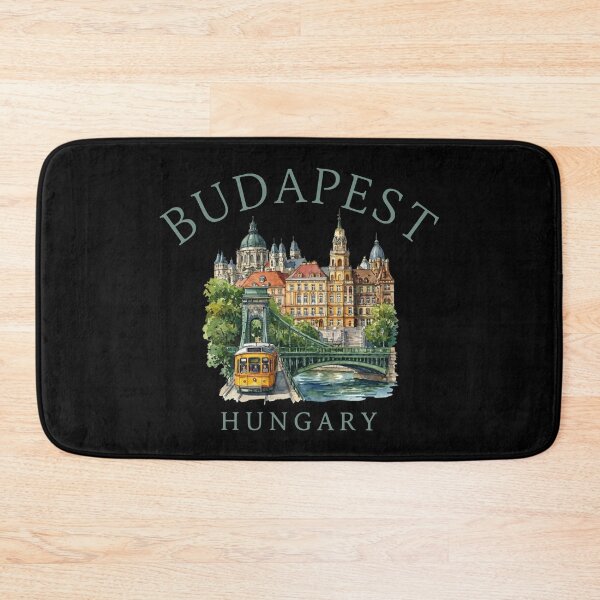 Item preview, Title: Budapest Hungary Watercolor Cityscape with Tram designed and sold by Shopeon Designs.