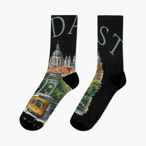 Item preview, Title: Budapest Hungary Watercolor Cityscape with Tram designed and sold by Shopeon Designs.
