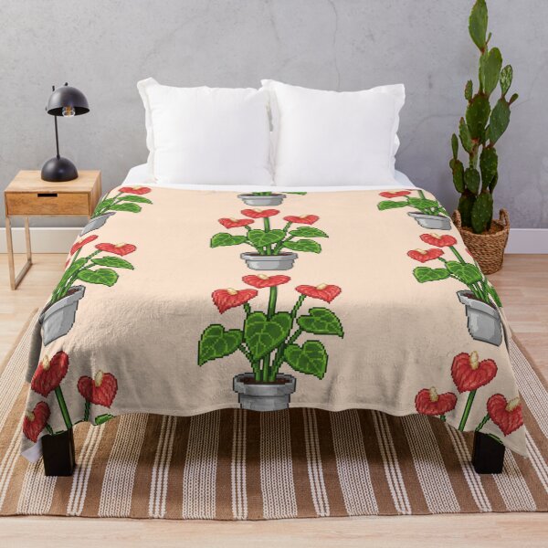 Item preview, Pixel Art Anthurium Plant designed and sold by Potato Quality Prints.