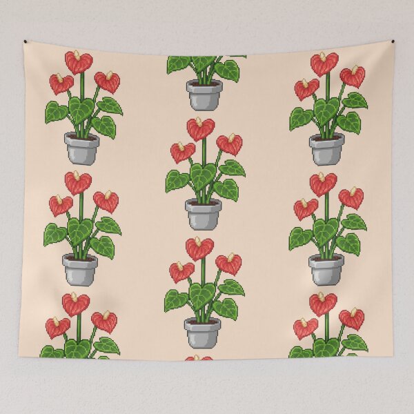 Item preview, Pixel Art Anthurium Plant designed and sold by Potato Quality Prints.