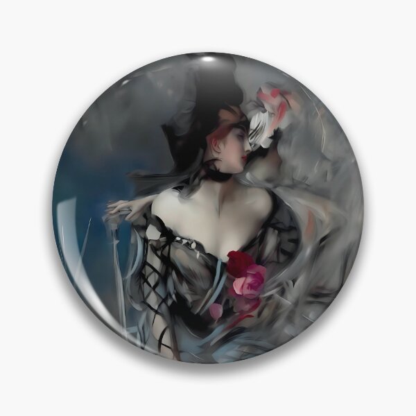Item preview, Ethereal Dark Romance Portrait Gothic Fashion Illustration with Roses designed and sold by ArtDesignRemix.