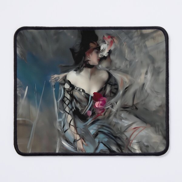 Item preview, Ethereal Dark Romance Portrait Gothic Fashion Illustration with Roses designed and sold by ArtDesignRemix.