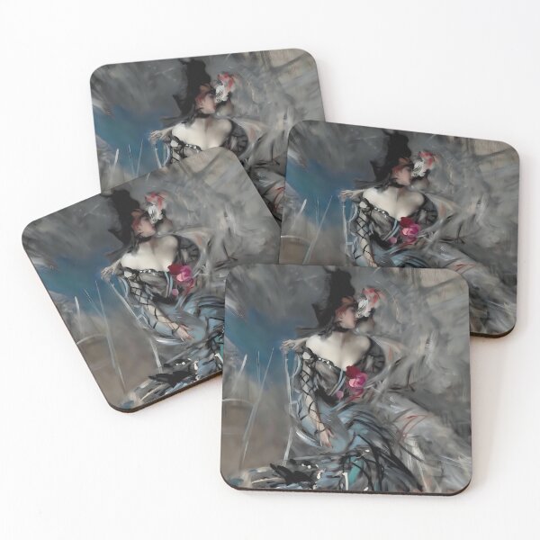 Item preview, Ethereal Dark Romance Portrait Gothic Fashion Illustration with Roses designed and sold by ArtDesignRemix.