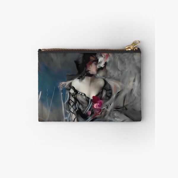 Item preview, Ethereal Dark Romance Portrait Gothic Fashion Illustration with Roses designed and sold by ArtDesignRemix.