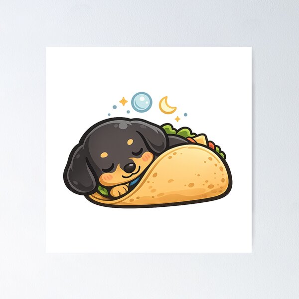 Item preview, Taco Dachshund Napping - Funny Sleepy Sausage Dog designed and sold by Hydravisions.