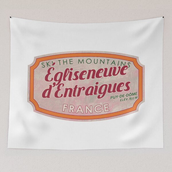 Item preview, Égliseneuve-d'Entraigues, France, Puy-de-Dôme, Ski, textured skiing badge designed and sold by Wanderful-roads.