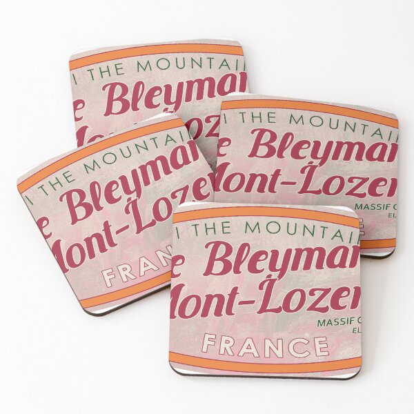 Item preview, Le Bleymard – Mont-Lozère, France, Massif Central, Ski, textured skiing badge designed and sold by Wanderful-roads.