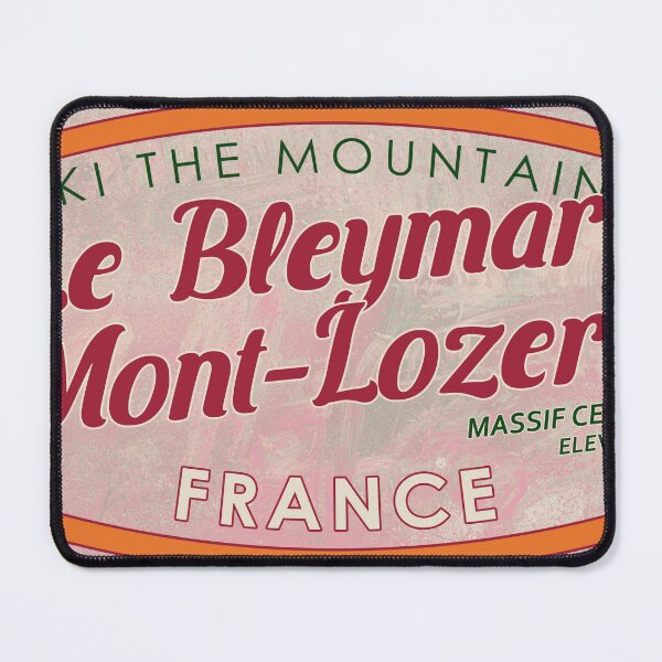 Item preview, Le Bleymard – Mont-Lozère, France, Massif Central, Ski, textured skiing badge designed and sold by Wanderful-roads.