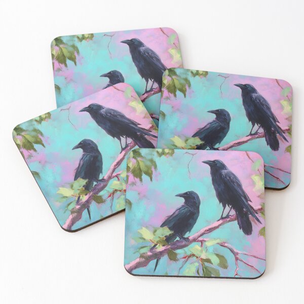 Item preview, Dark Sentinels, Ravens Impressionist Oil Painting designed and sold by Itaya Art.