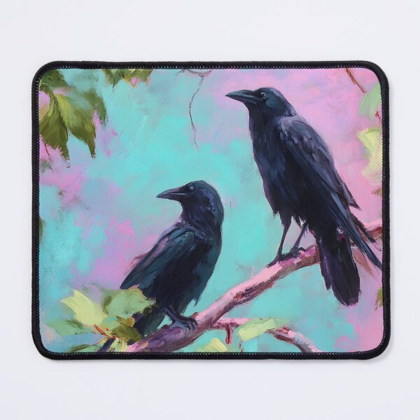 Item preview, Dark Sentinels, Ravens Impressionist Oil Painting designed and sold by Itaya Art.
