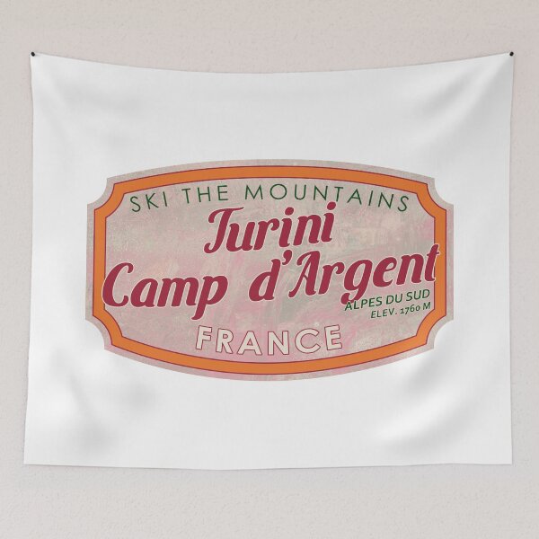 Item preview, Turini – Camp d’Argent, France, Alpes du Sud, Ski, textured skiing badge designed and sold by Wanderful-roads.