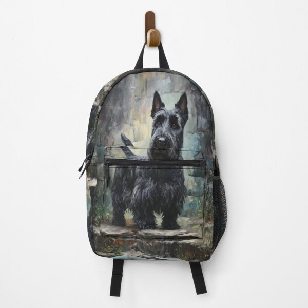 Item preview, A Scottish Terrier standing proudly on ancient castle ruins, Dogs in Motion designed and sold by CDC40.