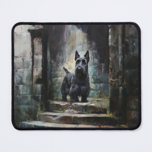 Item preview, A Scottish Terrier standing proudly on ancient castle ruins, Dogs in Motion designed and sold by CDC40.