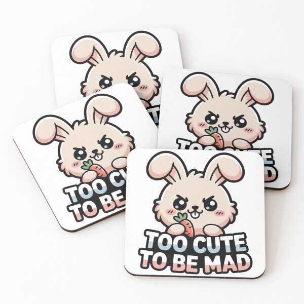 Item preview, Too Cute To Be Mad - Angry Cute Bunny Kawaii Sticker designed and sold by Ashley critters.