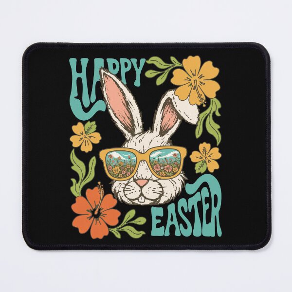 Item preview, Retro Groovy Bunny Floral Portrait designed and sold by SignumShop.