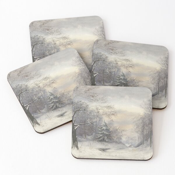 Item preview, Vintage Winter Landscape Print, Snowy Forest Scene, Rustic Christmas Wall Art designed and sold by SavageVision.