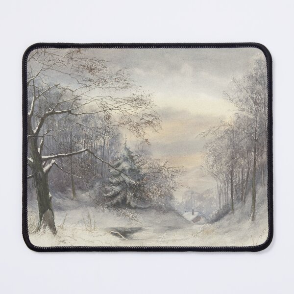 Item preview, Vintage Winter Landscape Print, Snowy Forest Scene, Rustic Christmas Wall Art designed and sold by SavageVision.