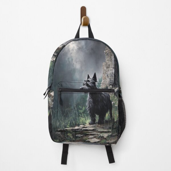 Item preview, A Scottish Terrier standing proudly on ancient castle ruins, Dogs in Motion designed and sold by CDC40.