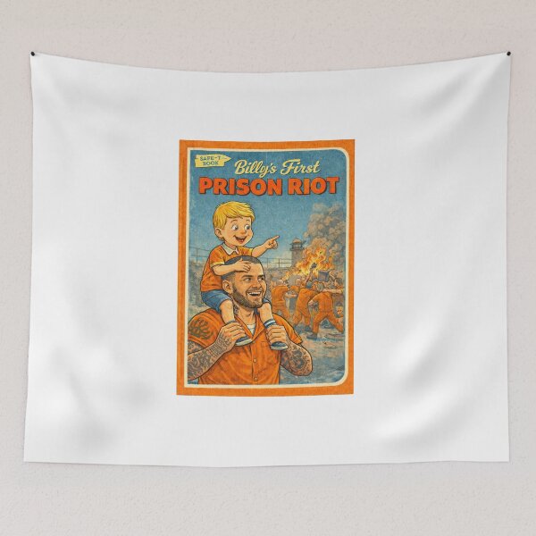 Item preview, Billy's First Prison Riot funny retro design designed and sold by The Sporty Nerd.