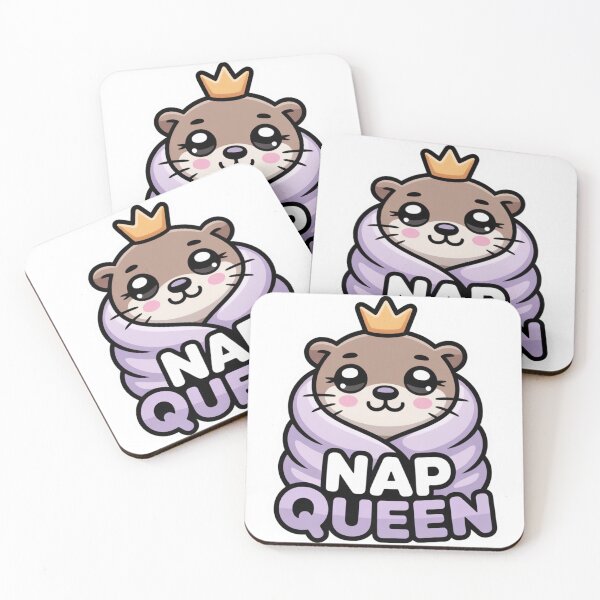 Item preview, Nap Queen - Sleepy Otter Blanket Kawaii Sticker designed and sold by Ashley critters.