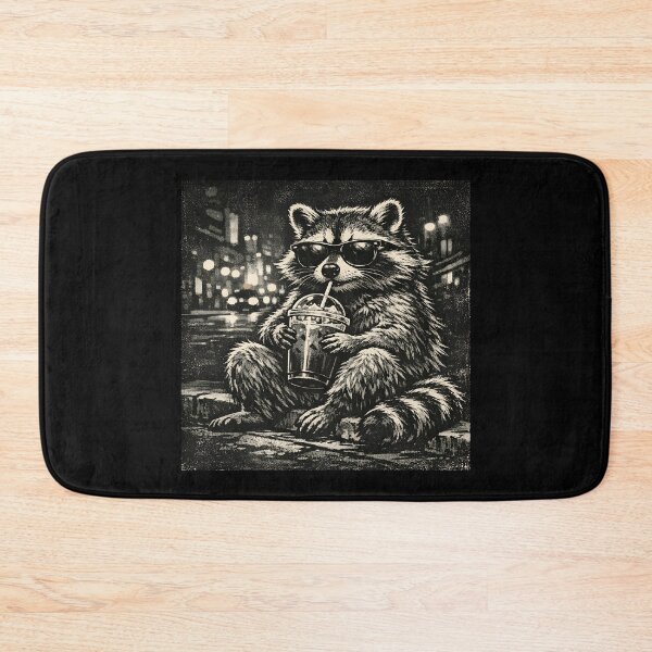 Item preview, Raccoon Drinking Iced Coffee Funny Vintage Photo designed and sold by KLArtzStore.