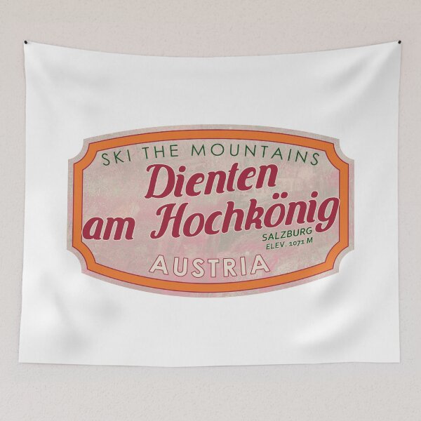 Item preview, Dienten am Hochkönig, Austria, Salzburg, Ski, textured skiing badge designed and sold by Wanderful-roads.