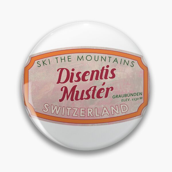 Item preview, Disentis/Mustér, Switzerland, Graubünden, Ski, textured skiing badge designed and sold by Wanderful-roads.