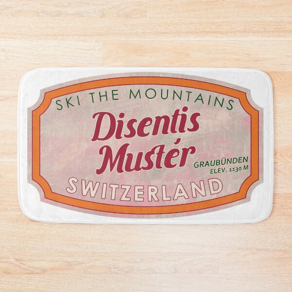 Item preview, Disentis/Mustér, Switzerland, Graubünden, Ski, textured skiing badge designed and sold by Wanderful-roads.