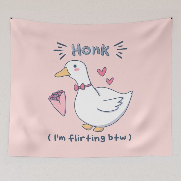 Item preview, I'm Flirting BTW - Cute Silly Goose for Valentine's Day designed and sold by ShyHomebodyClub.