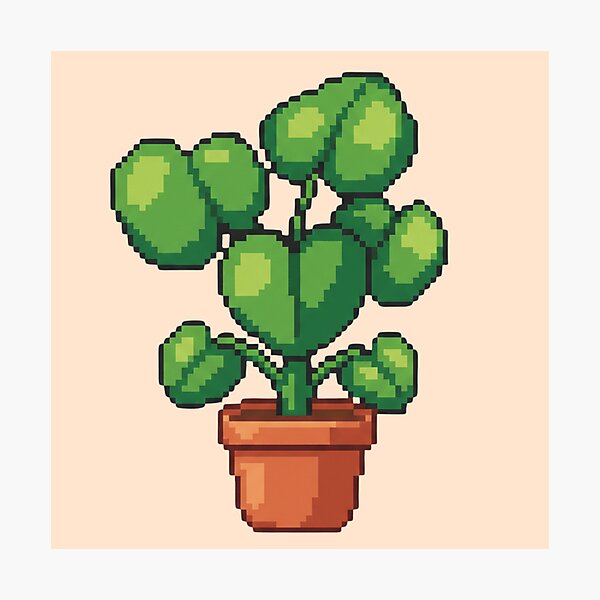 Item preview, Pixel Art Pilea Plant designed and sold by Potato Quality Prints.