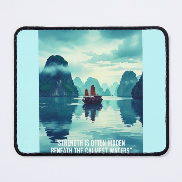 Item preview, Ha Long Bay Vietnam - Emerald Water Watercolor Landscape designed and sold by TheDesignDen21.