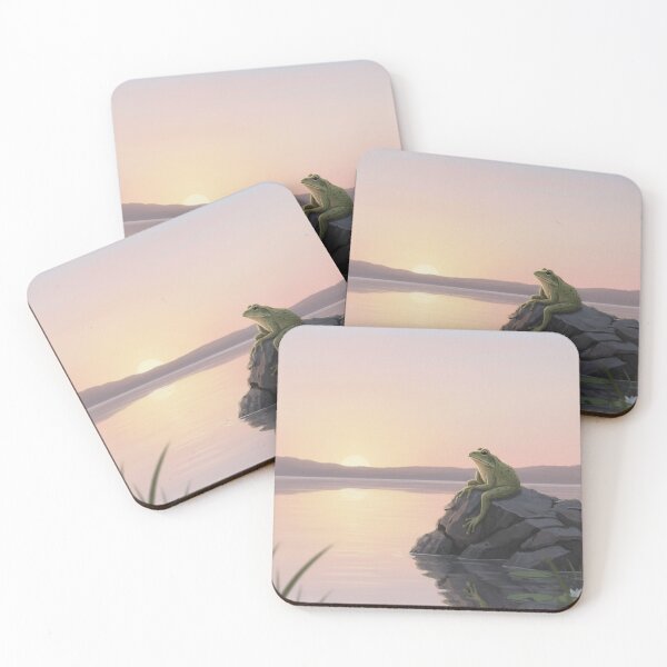 Item preview, Solitary Frog Facing the Sunset designed and sold by HeyHas.