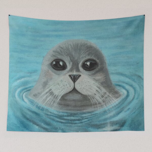 Item preview, Peaceful seal in blue water - quiet ocean presence  designed and sold by DreamingAwake1.