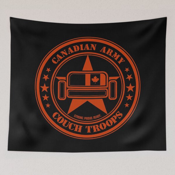 Item preview, Couch Troops Canadian Army (Red) designed and sold by helenacooper.