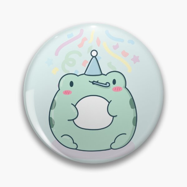Item preview, Kawaii Frog with Party Hat and Noise Maker designed and sold by ShyHomebodyClub.