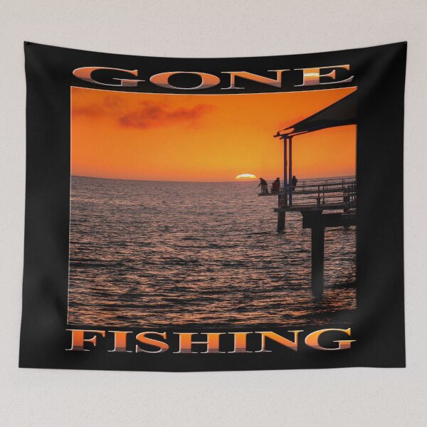 Item preview, Gone Fishing (vertical on black) designed and sold by Ray's Photos & Art.