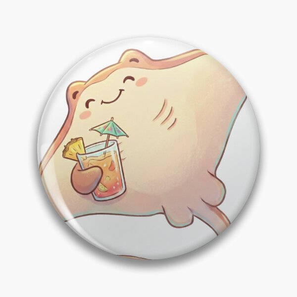 Item preview, Aesthetic Manta ray holding a tropical drink designed and sold by Alohadreams.