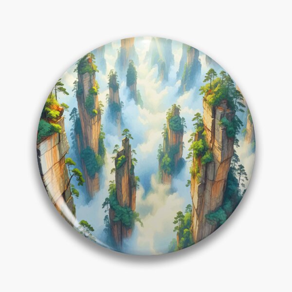 Item preview, Zhangjiajie China Avatar Mountains - Misty Vector Art designed and sold by TheDesignDen21.