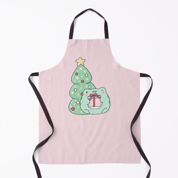 Item preview, Cute Christmas Frog - Kawaii Frog with Christmas Tree and Present designed and sold by ShyHomebodyClub.