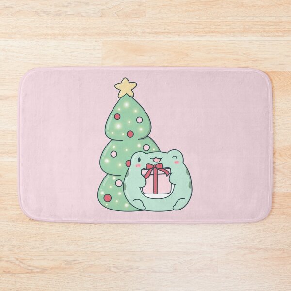 Item preview, Cute Christmas Frog - Kawaii Frog with Christmas Tree and Present designed and sold by ShyHomebodyClub.