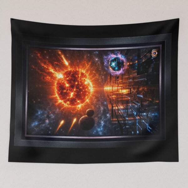 Item preview, Cosmic Convergence Bridge To Ignis Sol AI Astounding Concept Art by Xzendor7 designed and sold by Xzendor7 Digital Art Creations.