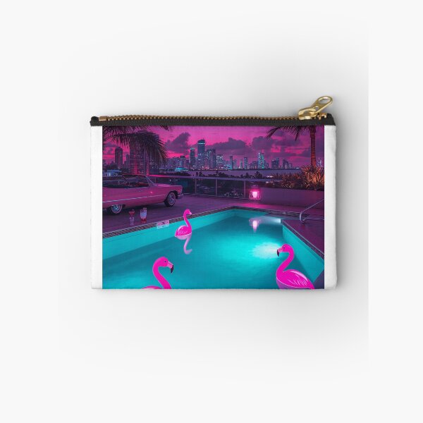 Item preview, Rooftop Pool Miami Penthouse Twilight Neon Luxury Retrowave Art designed and sold by Kynura.