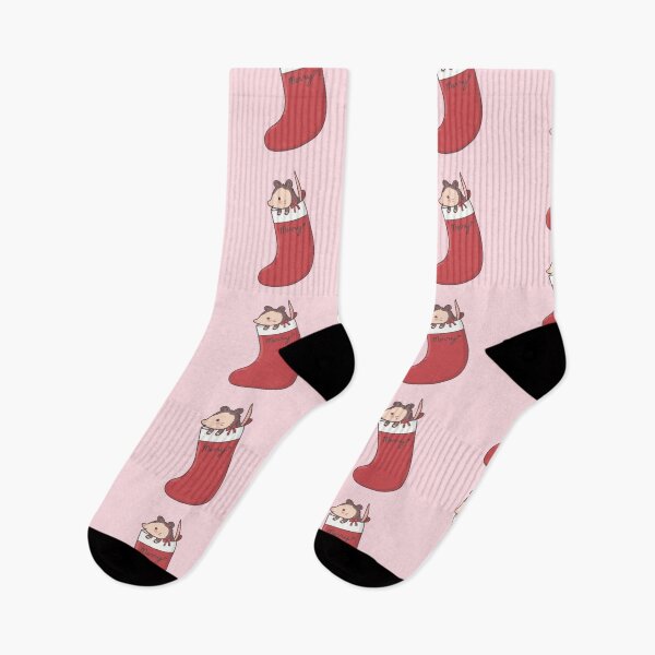 Item preview, Cute Opossum in Christmas Stocking designed and sold by ShyHomebodyClub.
