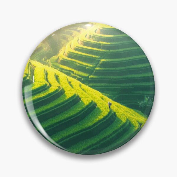 Item preview, Bali Rice Terraces - Tegallalang Green Watercolor Art designed and sold by TheDesignDen21.