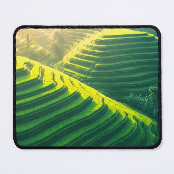 Item preview, Bali Rice Terraces - Tegallalang Green Watercolor Art designed and sold by TheDesignDen21.