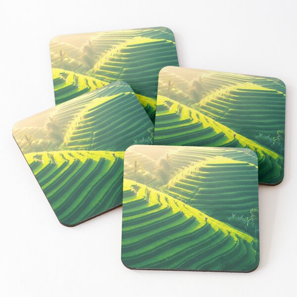 Item preview, Bali Rice Terraces - Tegallalang Green Watercolor Art designed and sold by TheDesignDen21.