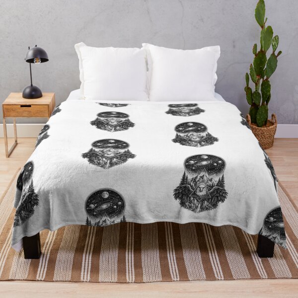 Item preview, Mystic Eagle Mountain Galaxy Black and White Design designed and sold by t-patterns.